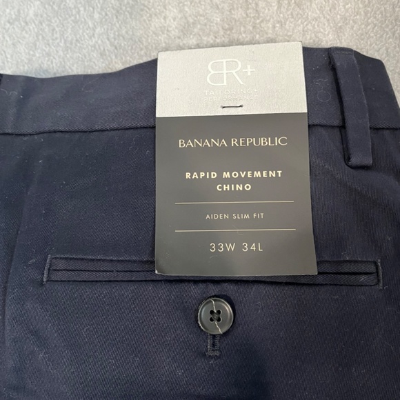 Banana Republic Aiden Slim Chino Pants Mens Size 33X34 Rapid Movement - Picture 6 of 9